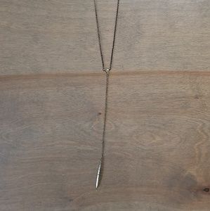 Lucky Brand gold lariat needle necklace
